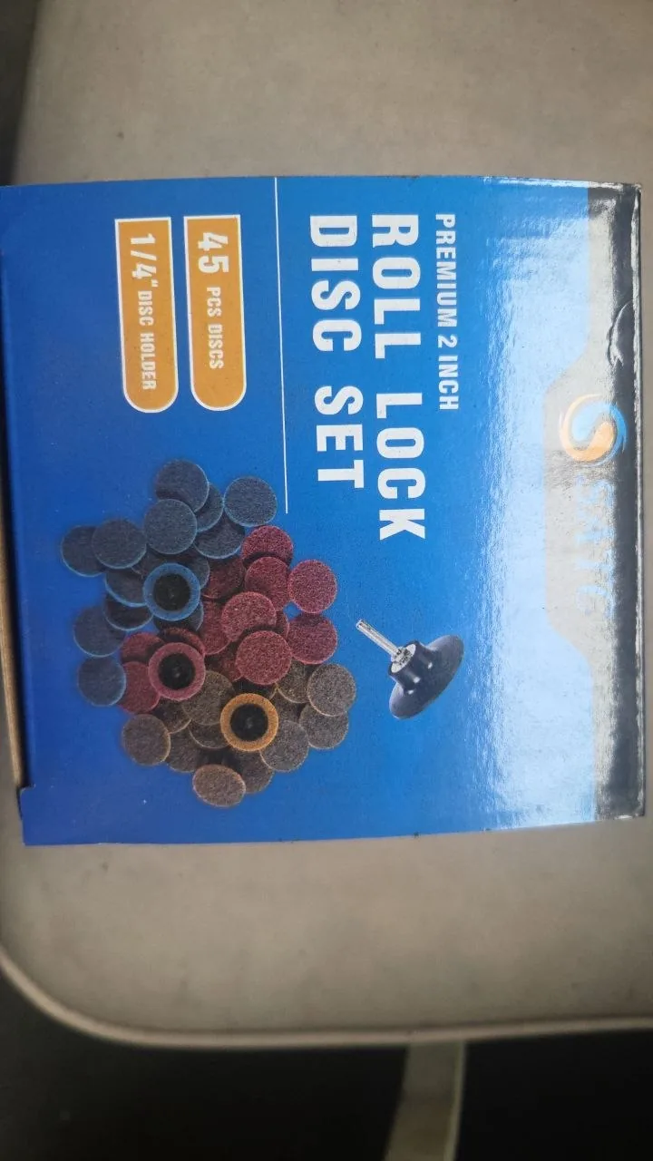 Image 5: Shop-supplied photo of the S SATC box labeled 45 discs and 1/4-inch disc holder; actual contents are not shown.