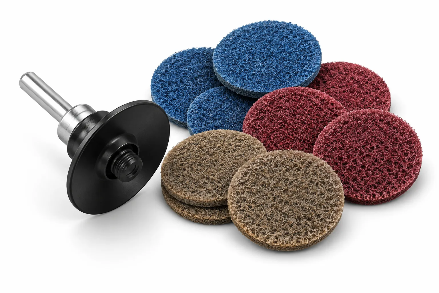 Image 3: AI-generated representative close-up on white of abrasive discs; not the actual used contents.