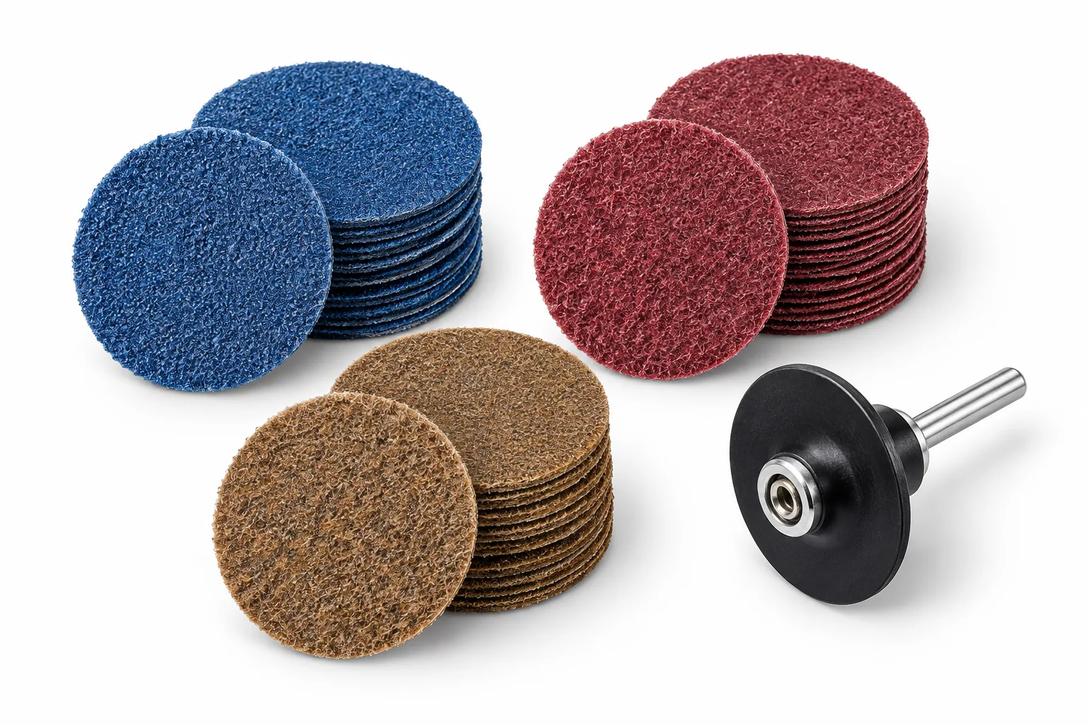 Image 2: AI-generated representative top-down white-background illustration of discs and holder; not the actual used contents.