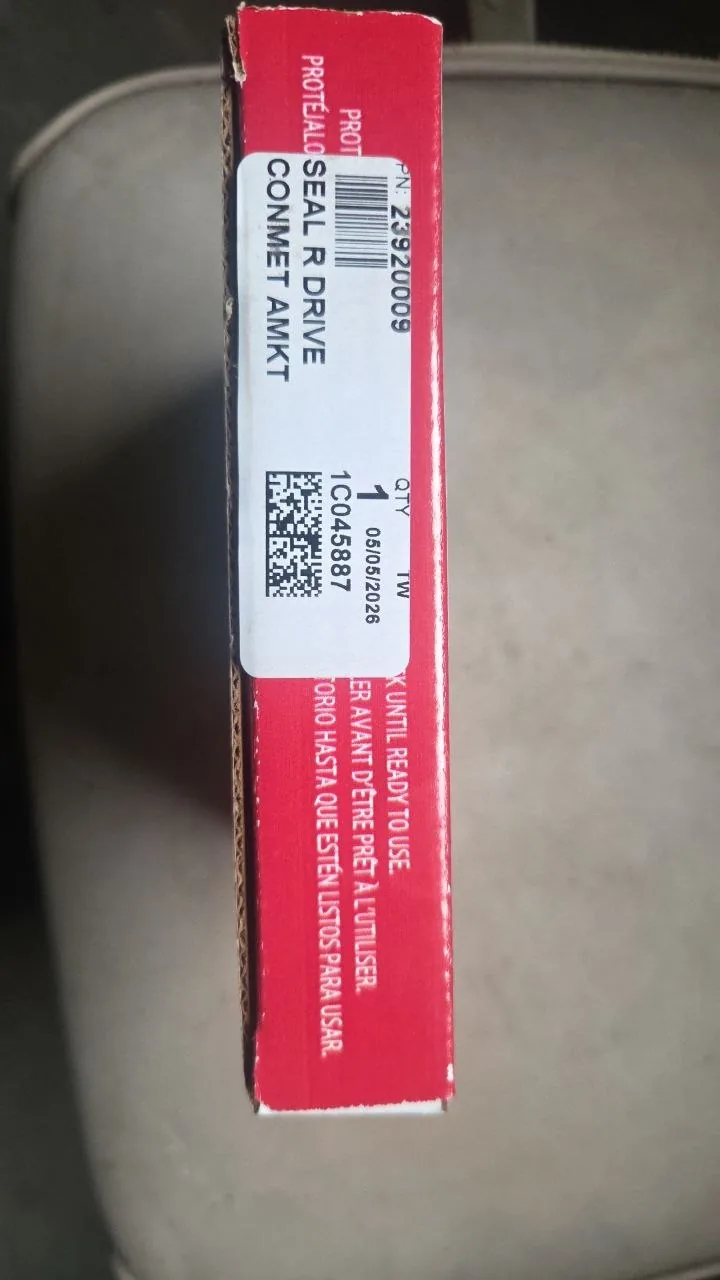 Image 5: Shop-supplied photo of box label P/N 23920009; actual used seal is not shown.