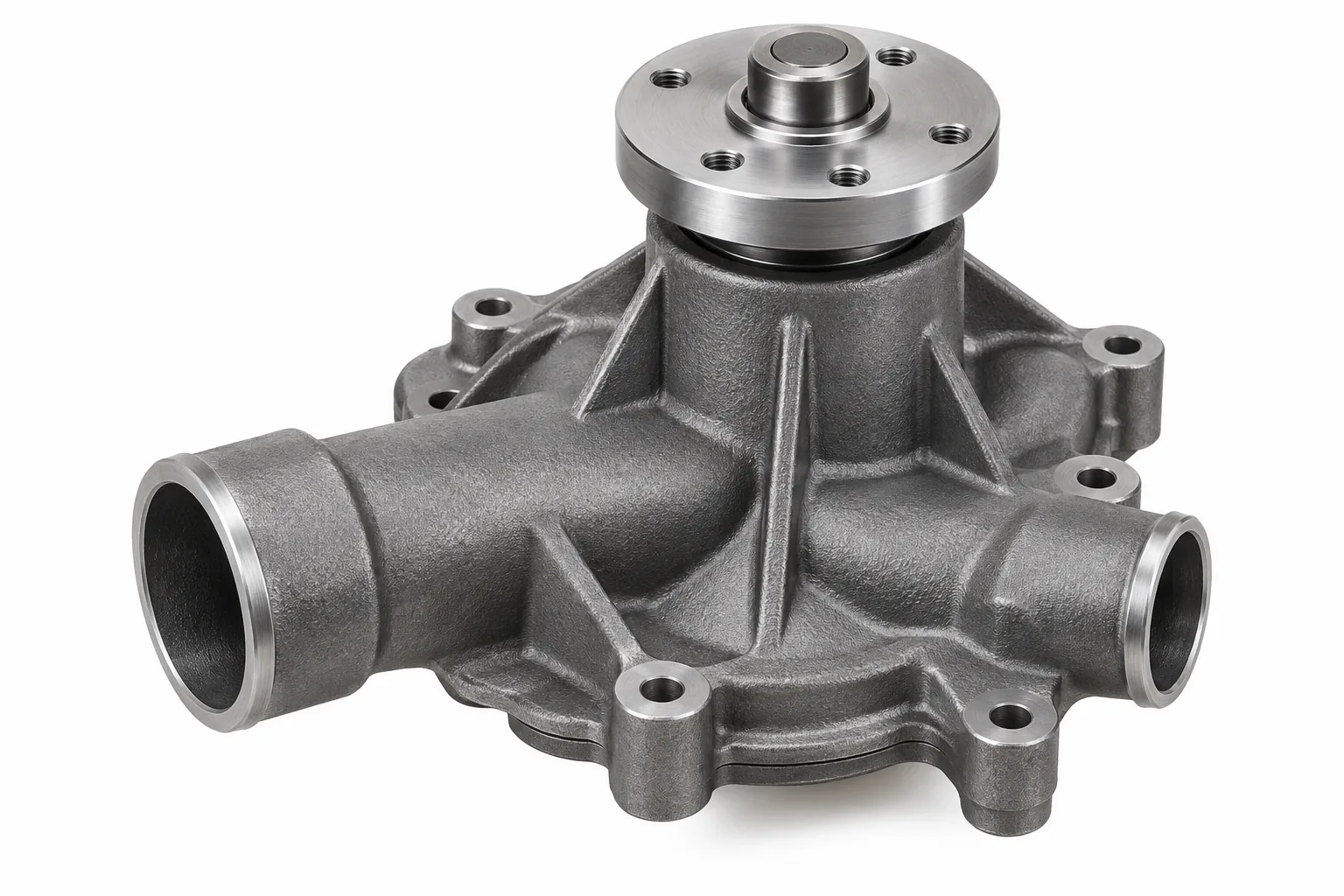 Image 5: AI-generated generic water pump illustration, rear housing view; not the actual used pump.