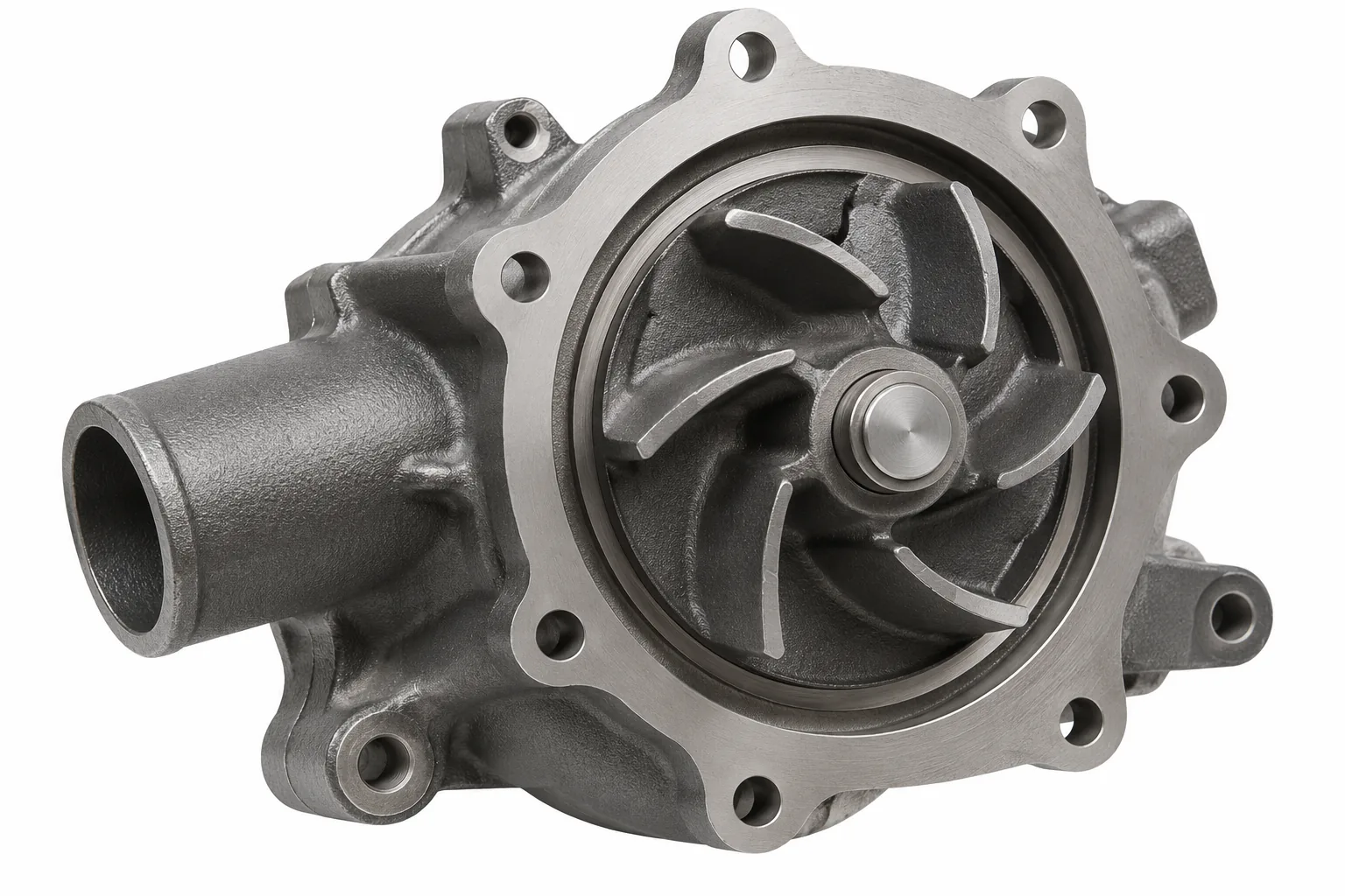 Image 4: AI-generated generic water pump illustration, impeller face view; not the actual used pump.